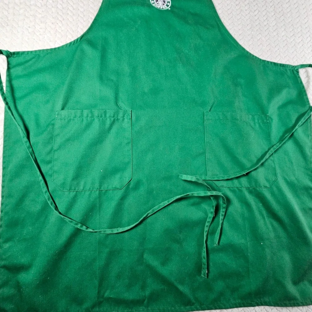 Starbucks Coffee Barista Green Apron Embroidered Logo Pockets 191321 Mens Womens